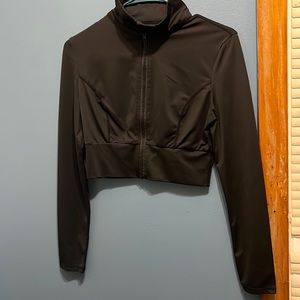 Shein black cropped zip up MEDIUM